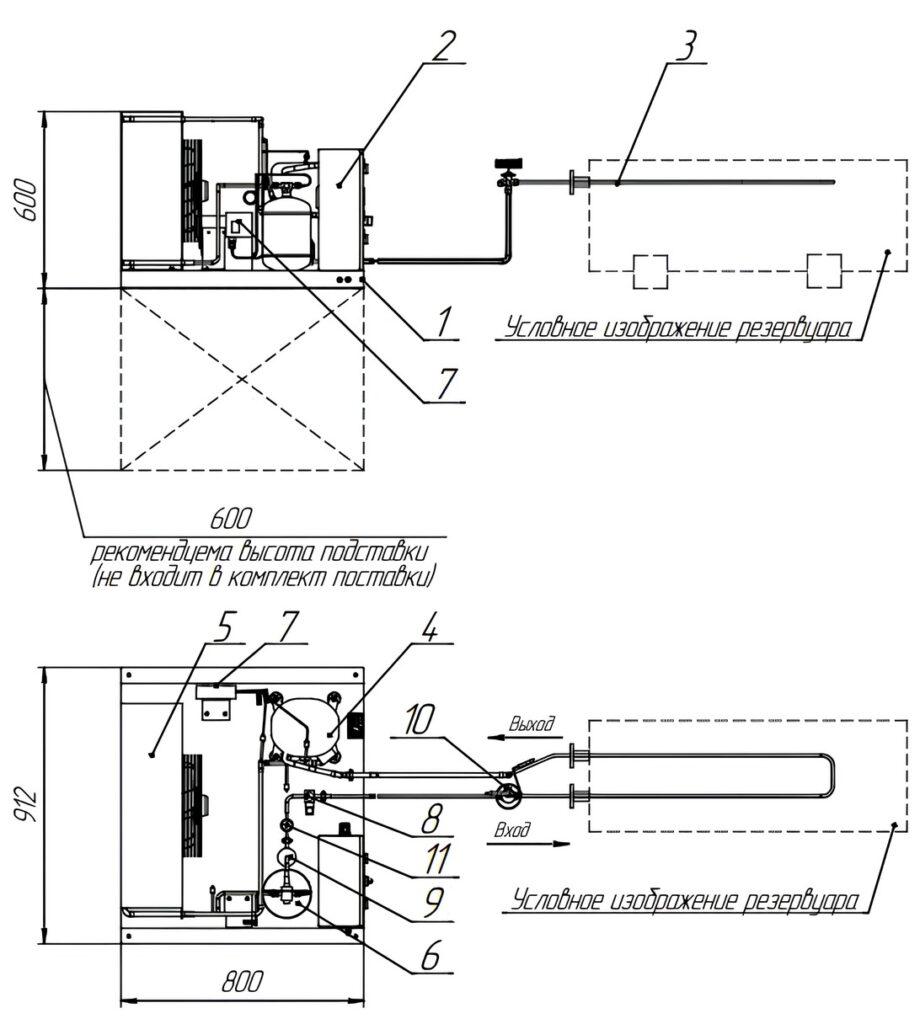 схема АПД 30.0 с внутренним теплообменником